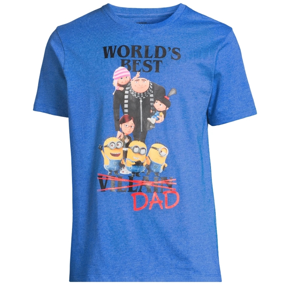 Despicable Me Best Dad Apparel, Men's Graphic Crew Neck T-Shirt